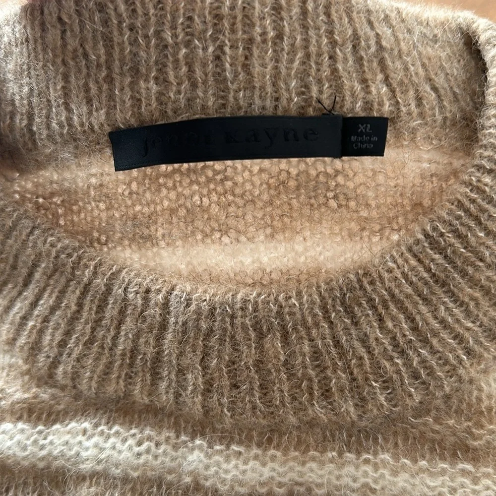 NEW Jenni Kayne Cocoon Crew Neck Sweater in Sand  Stripe Beige | size XL - Picture 6 of 10